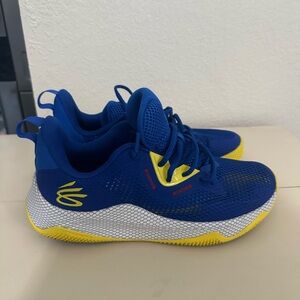 Under Armour Blue and Yellow Sneakers with Mesh Upper